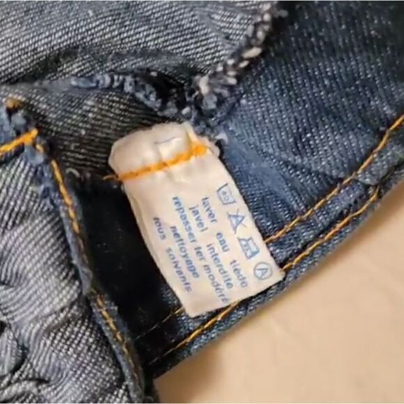 Vintage 60s/70s era Genuine French Vintage Denim Ruffle Dress Size Small - Picture 12 of 12